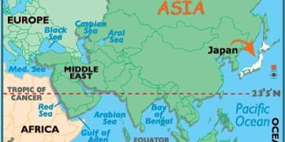Карта мира Япония