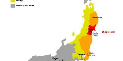 Карта Японии цунами